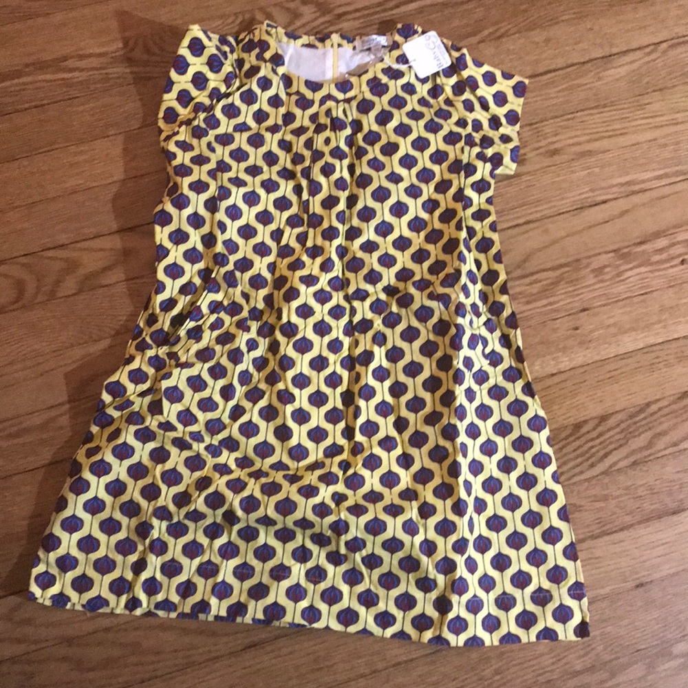 Baby CZ Girls NWT yellow patterned dress size 12